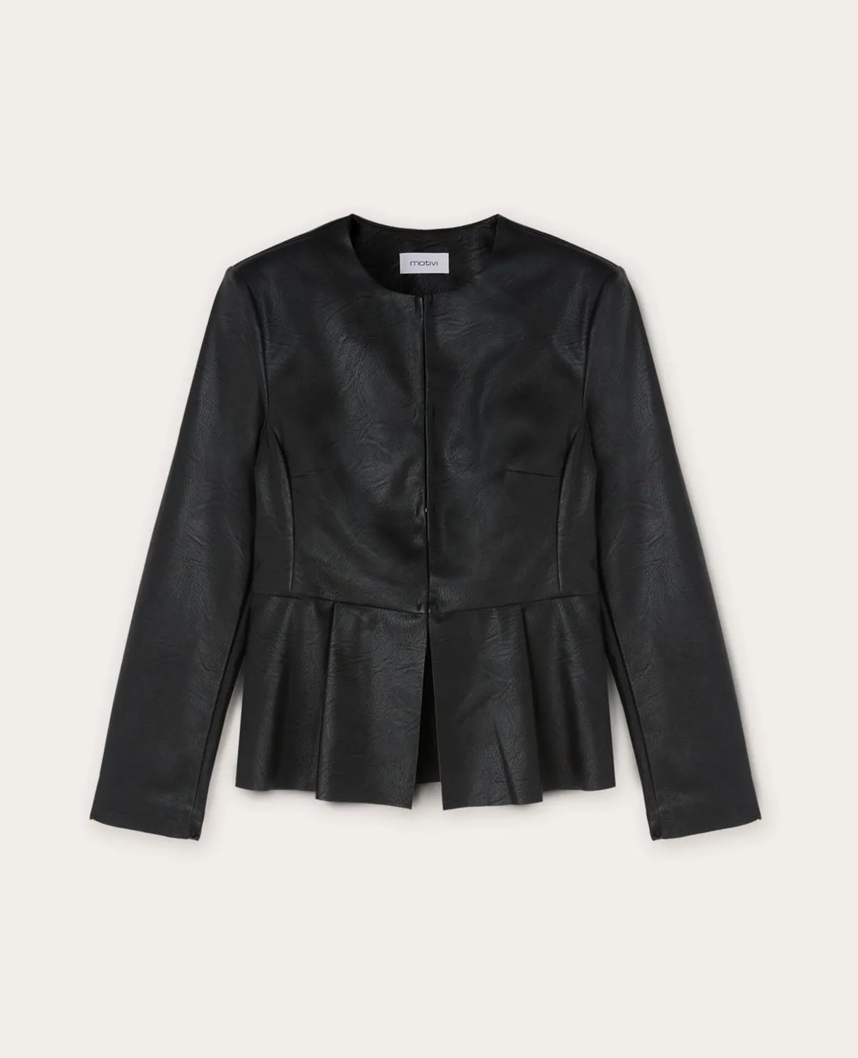 Motivi Peplum-Blouson Lederimitat mit Volant
