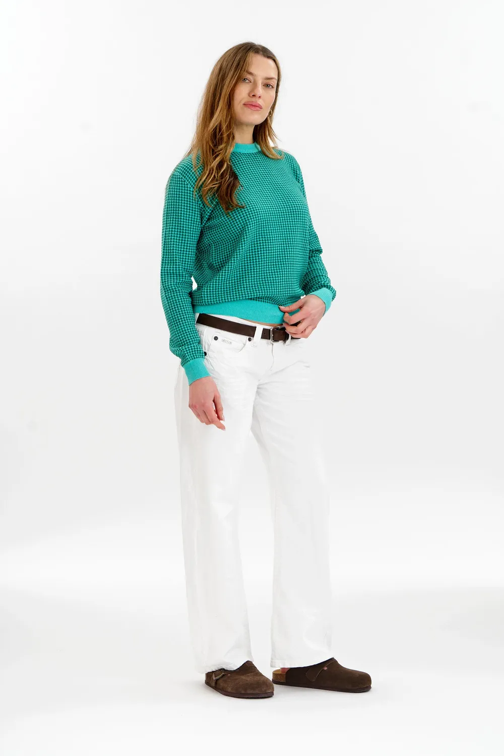 Komodo Hana Pullover Grün-Cyan Bio-Baumwolle