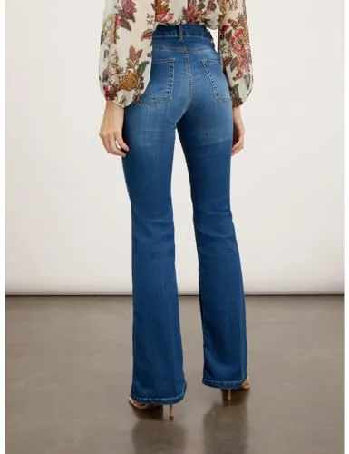Motivi Flare-Jeans Knopf-Motiv Jeans blau
