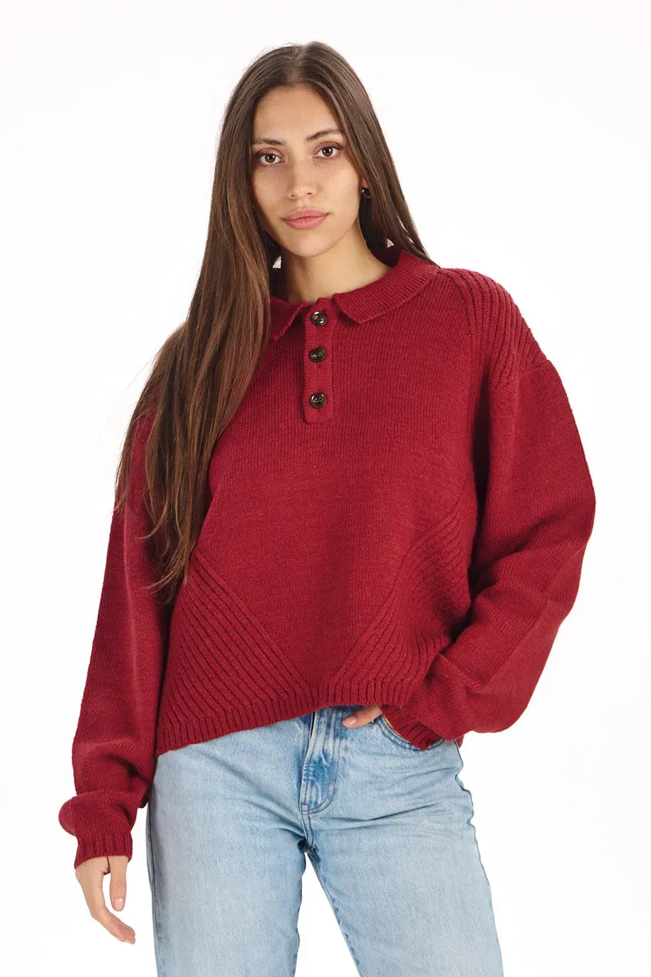 Komodo Sami Jumper Pullover weinrot Lammwolle