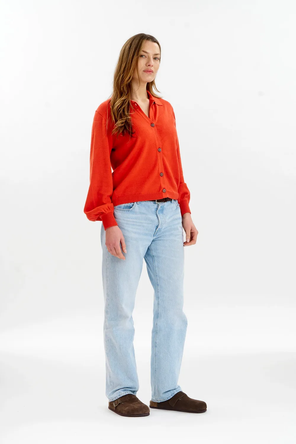 Komodo Nani Cardigan Rot Bio-Baumwolle
