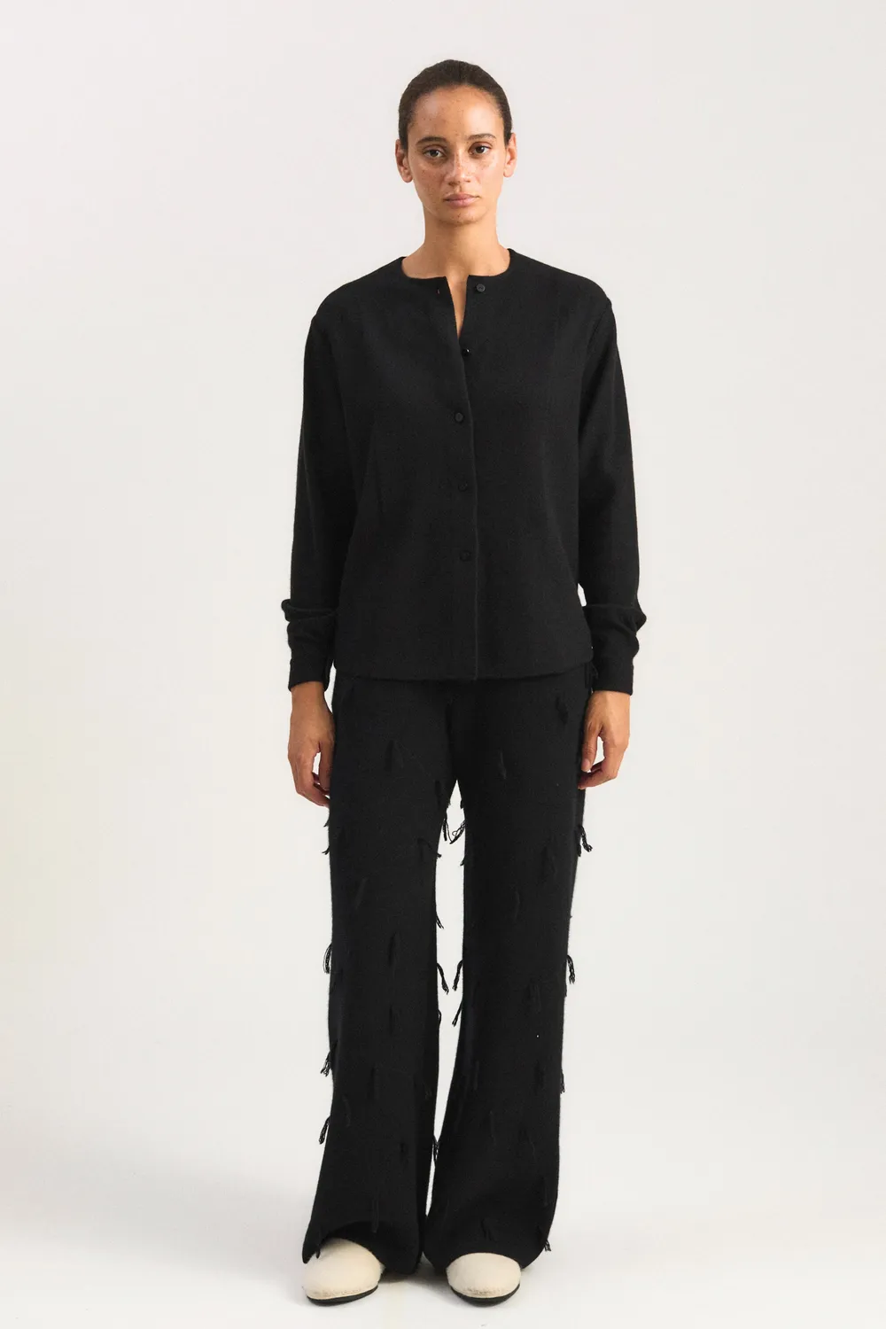 Oyuna Imura Hemd Schwarz Kaschmir Tuxedo