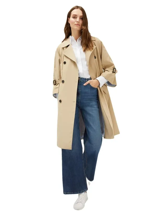 Motivi Trenchcoat zweireihig Glocke Trenchcoat Baumwolle