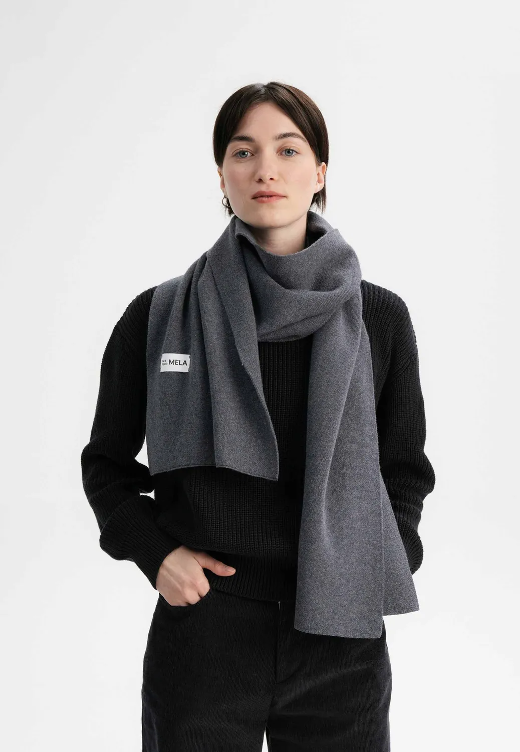 MELA ASMEE Jacquard Strick Schal Bio-Baumwolle