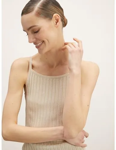 Motivi Top Lurex-Rippenstrick eckig Slim mit Trägern