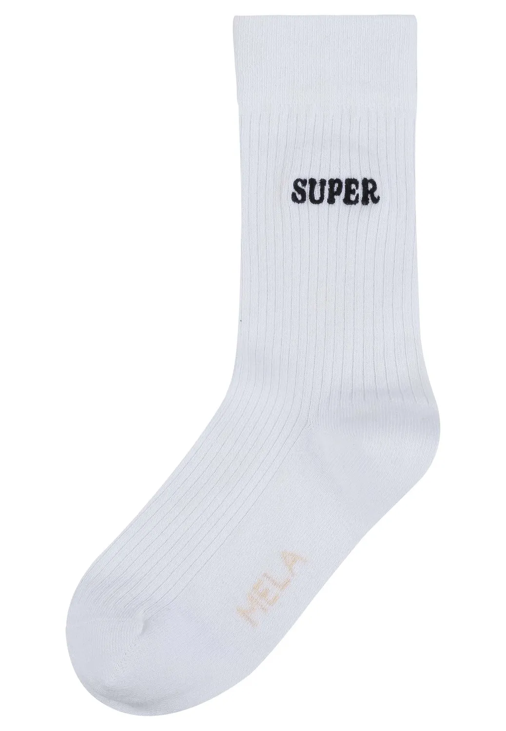 MELA Stickerei Socken weiß Queen 1 Paar 39-42