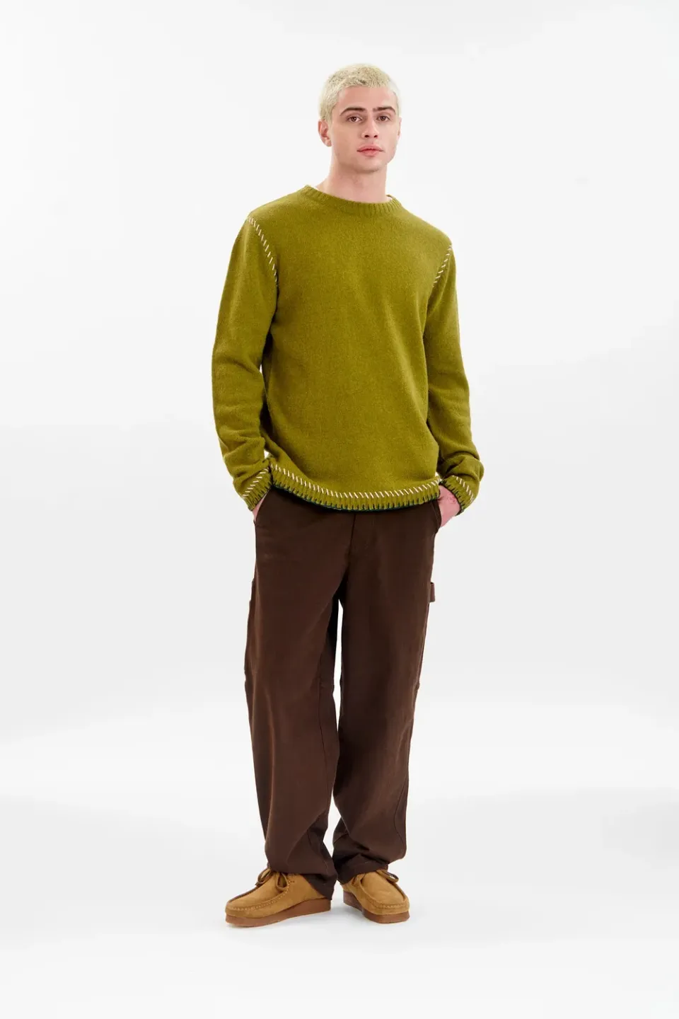 Komodo Jago Pullover Olive Lambswool