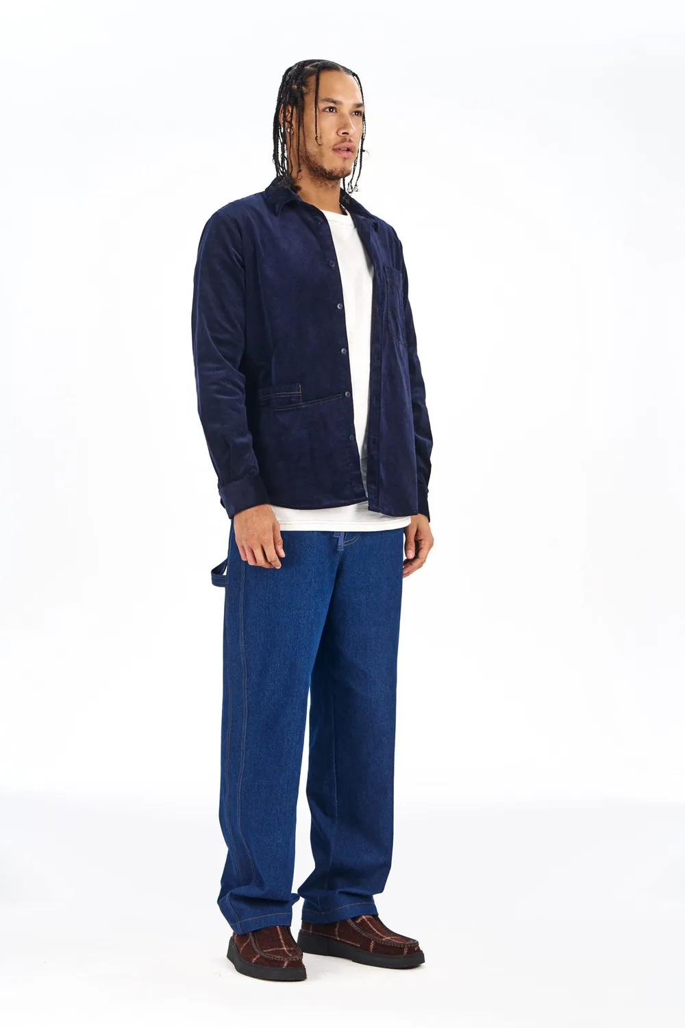 KOMODO OSCAR Cord Overshirt Navy aus Bio-Baumwolle