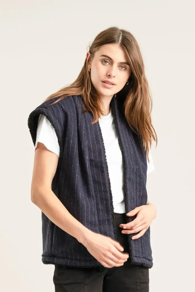 Komodo Georgie Weste Damen Schwarz Recycled Fleece