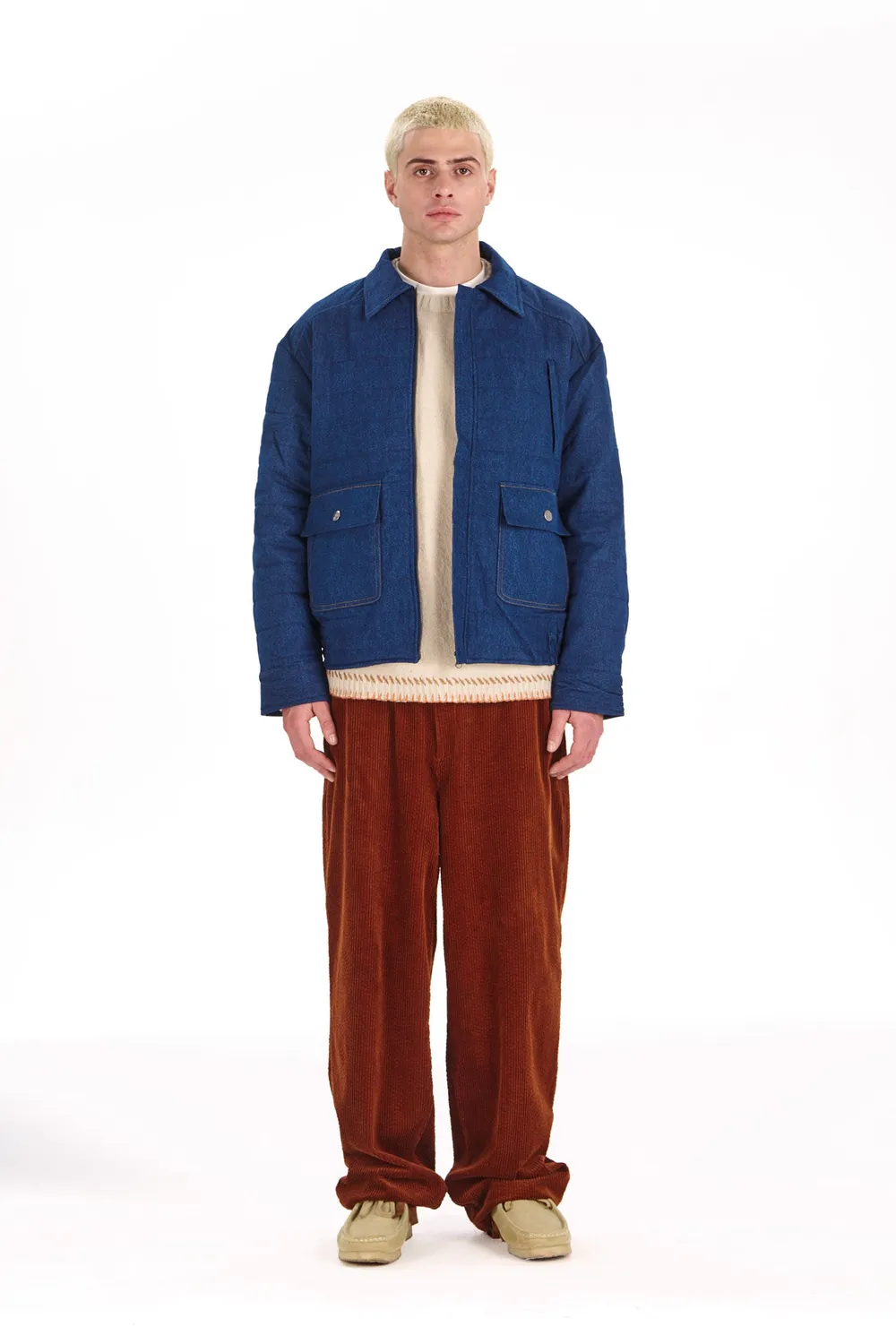 Komodo Frankie Jacke Denim gesteppt Bio-Baumwolle