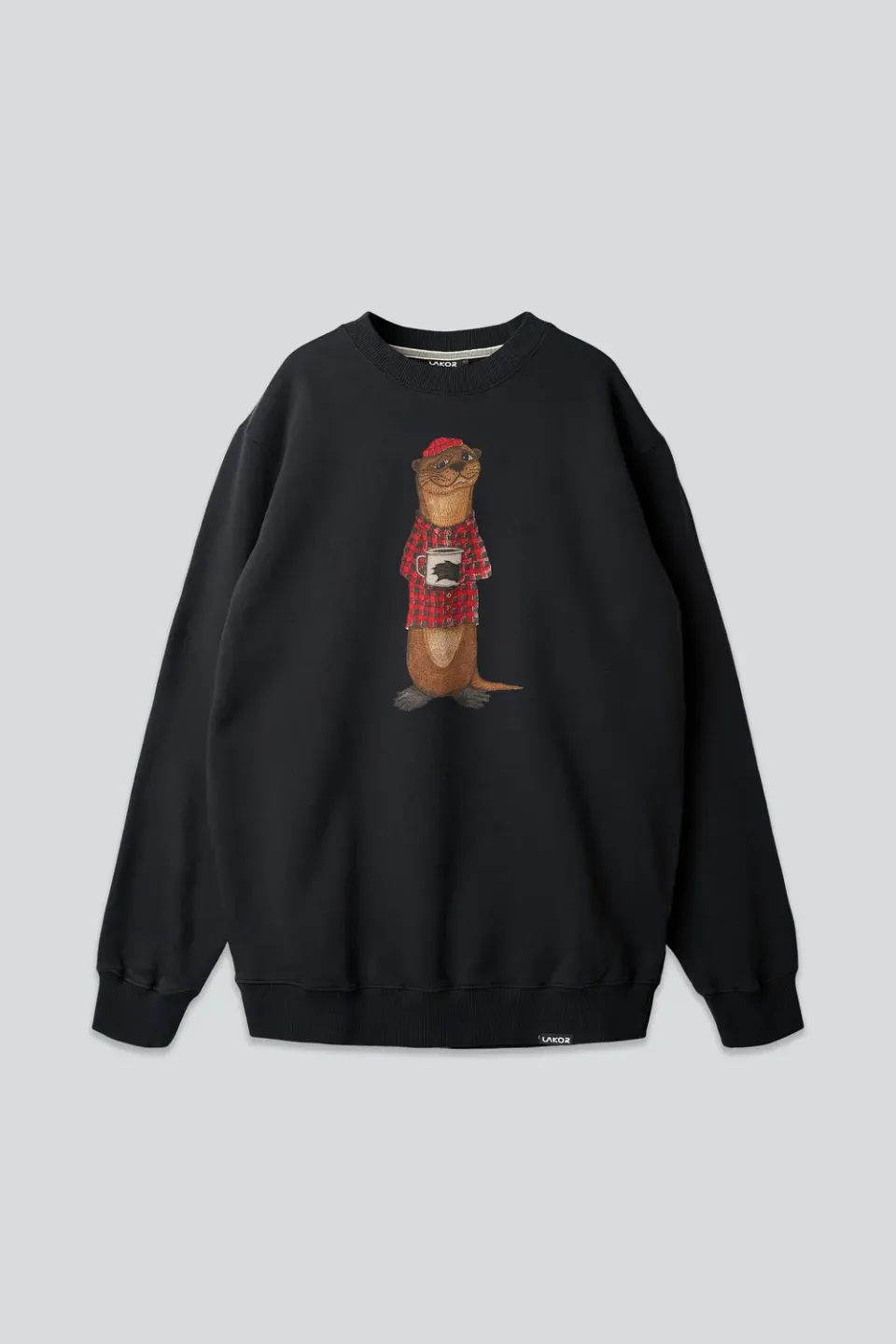 LAKOR An Otter Coffee Crewneck Sweatshirt Moonless Night Bio